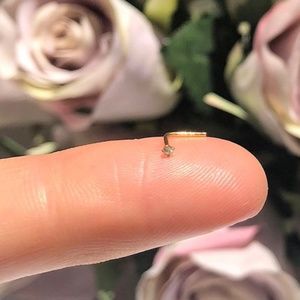 TINY 24K Gold Nose Stud Micro Nose New Mom Jewelry